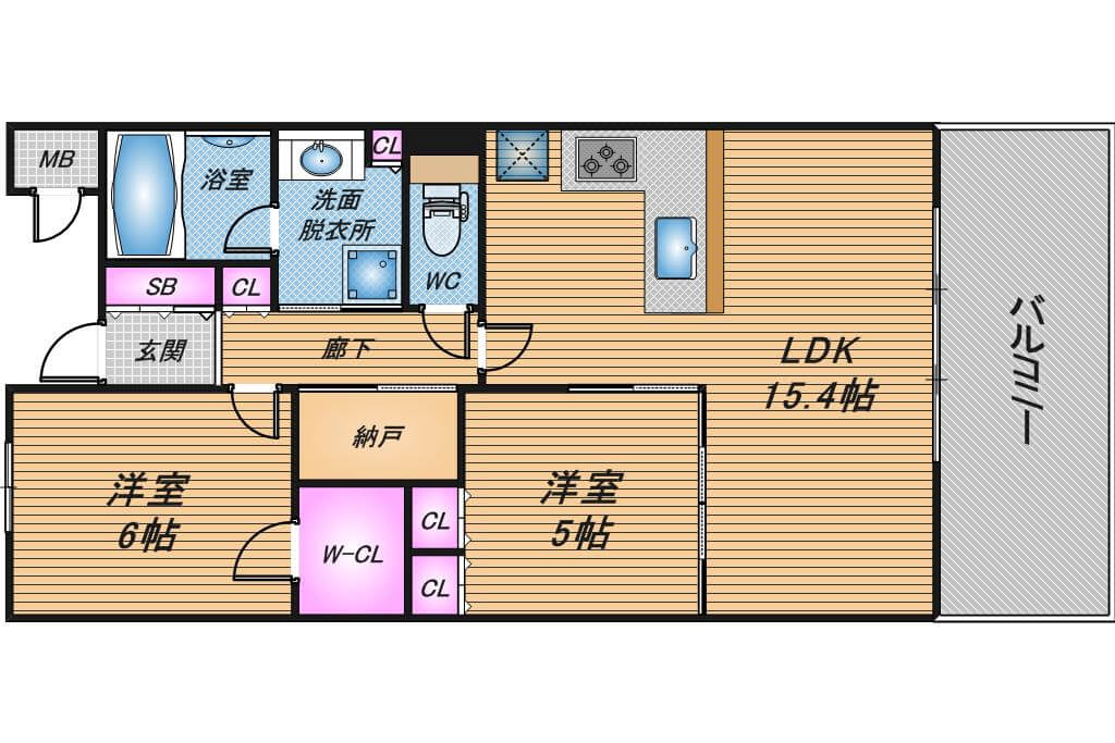 BELISTAタワー福島　2LDK　間取り