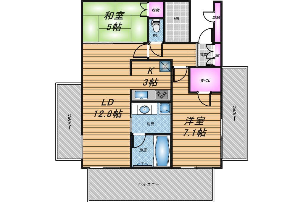 エルザグレース堀江タワー　2LDK　間取り