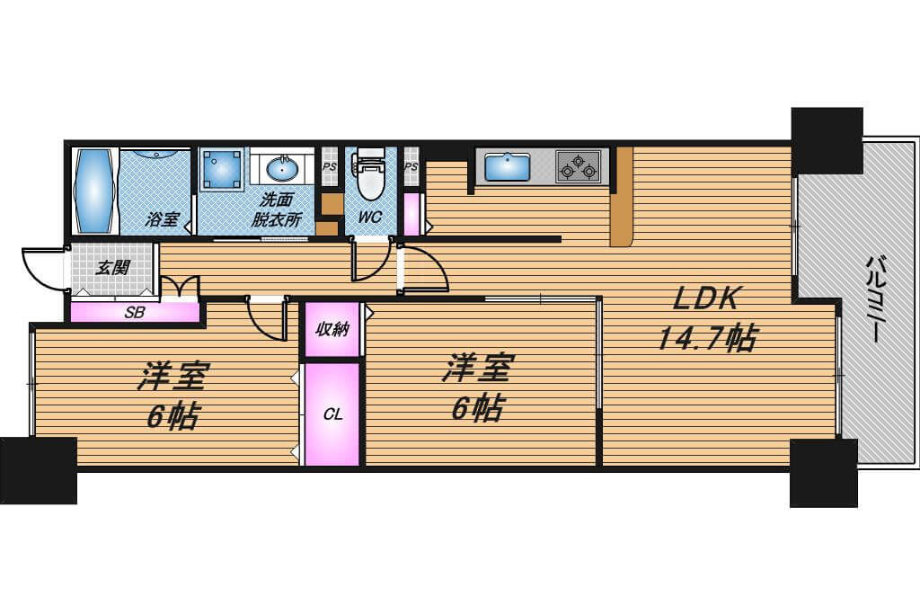 ファミール扇町アーバンステージ　1LDK　間取り