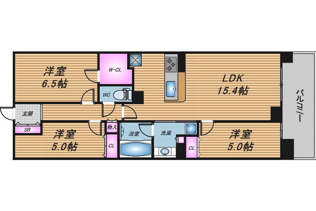 ローレルタワー梅田ウエスト　3LDK　間取り