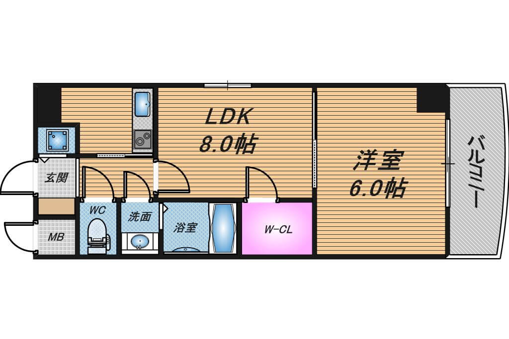 ノルデンタワー新大阪　1LDK　間取り