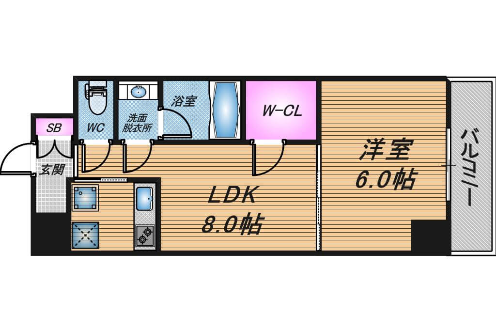 ノルデンタワー新大阪　1LDK　間取り