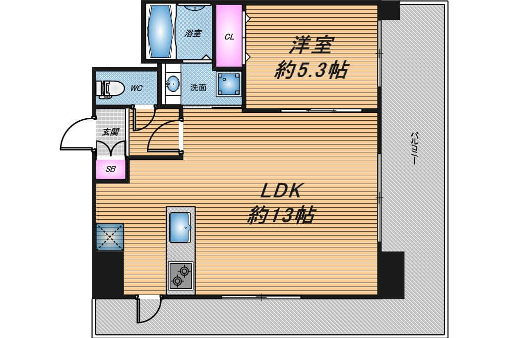 ノルデンタワー新大阪プレミアム　1LDK　間取り