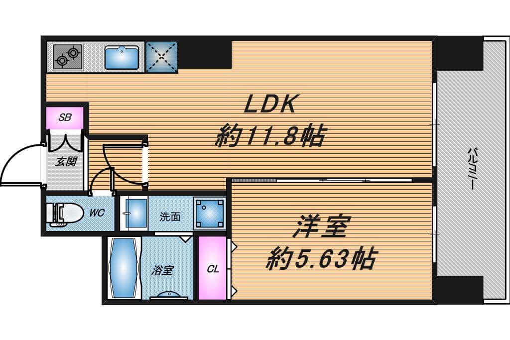 ノルデンタワー新大阪プレミアム　1LDK　間取り