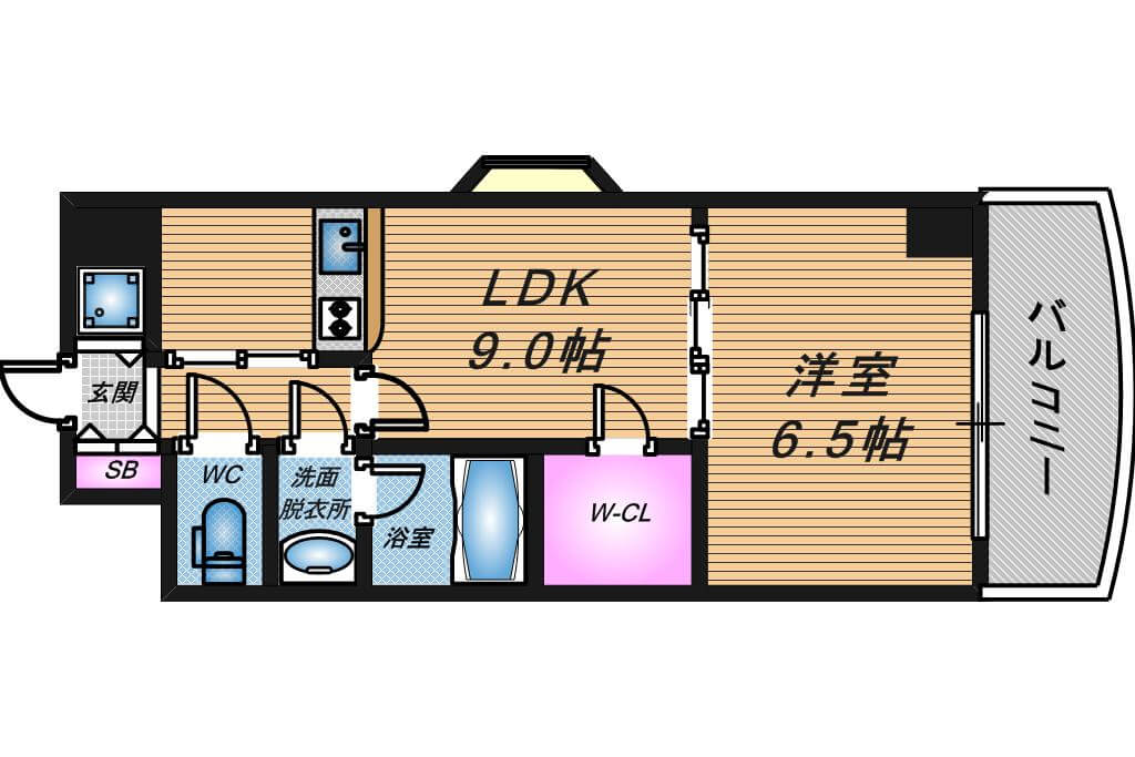 ノルデンタワー天神橋　1LDK　間取り