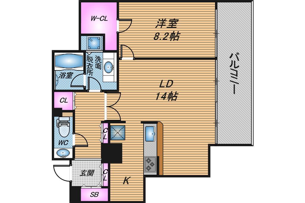 OAPレジデンスタワー東館　1LDK　間取り