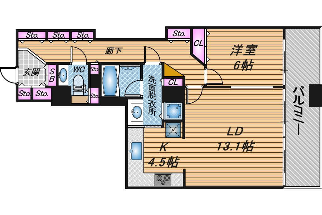 OAPレジデンスタワー西館　1LDK　間取り