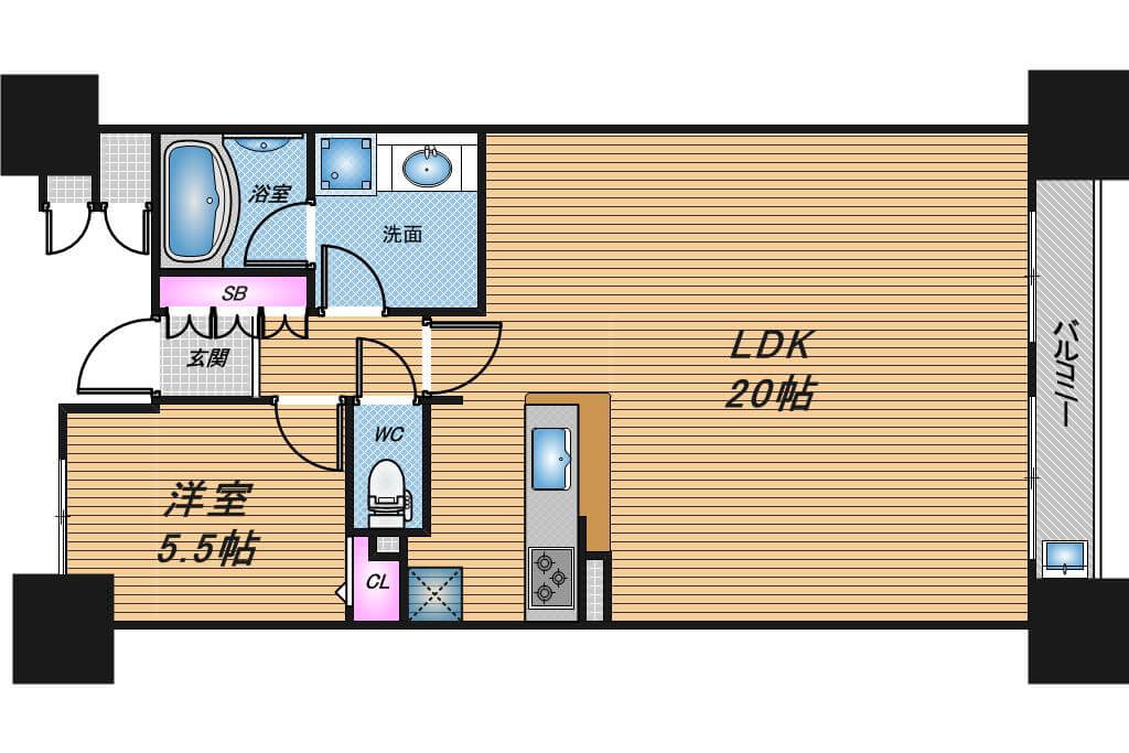 リバーガーデンシティさくらの丘　1LDK　間取り