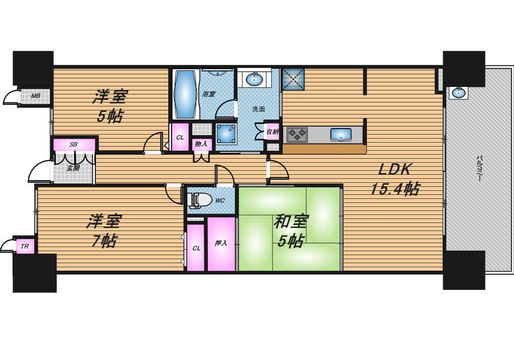 リバーガーデンシティさくらの丘　3LDK　間取り