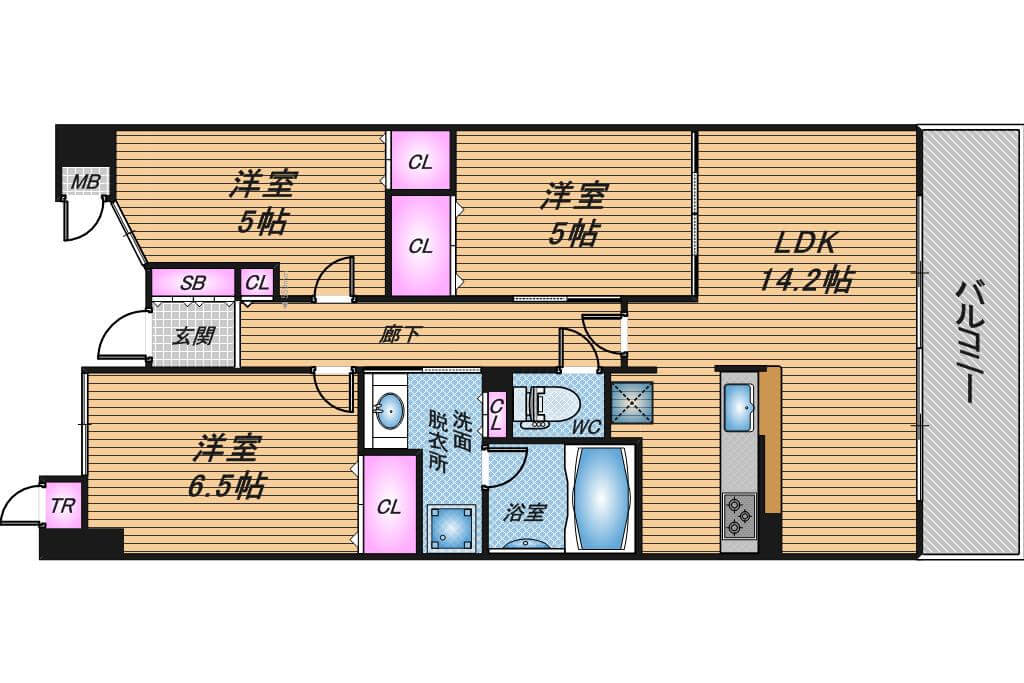 リバーガーデンこのはな　3LDK　間取り