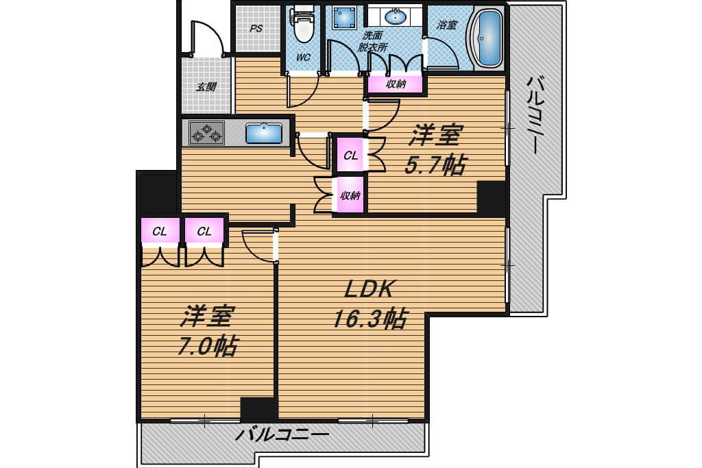 アートアルテール　2LDK　間取り