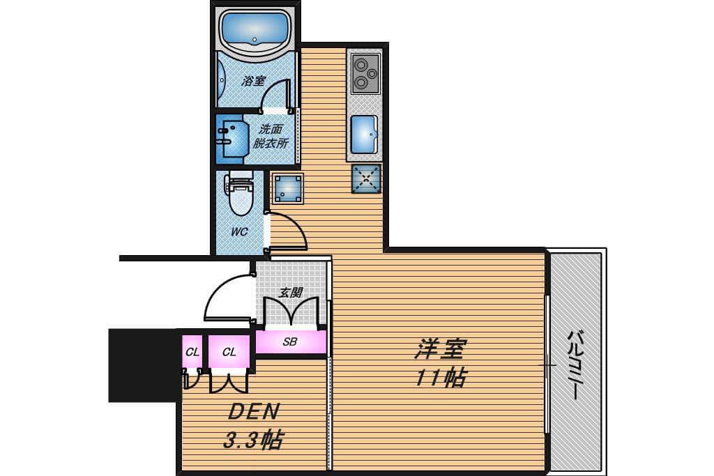 シティタワー大阪天満　1R　間取り