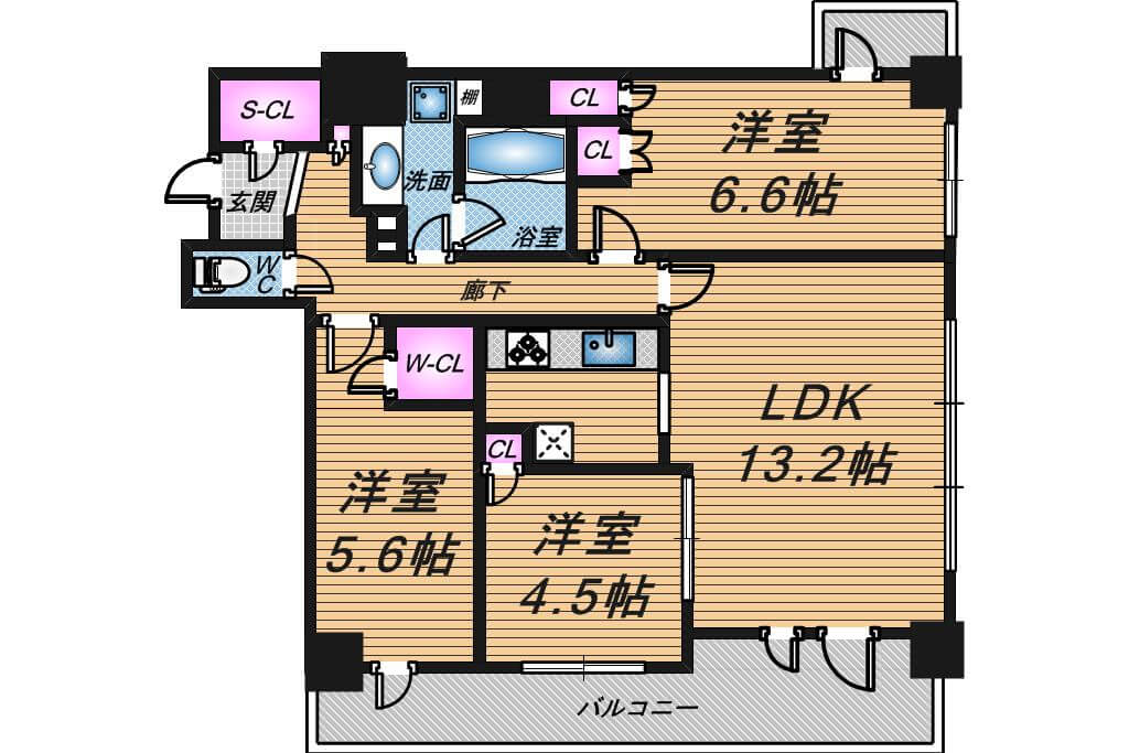 シティタワー梅田イースト　3LDK　間取り