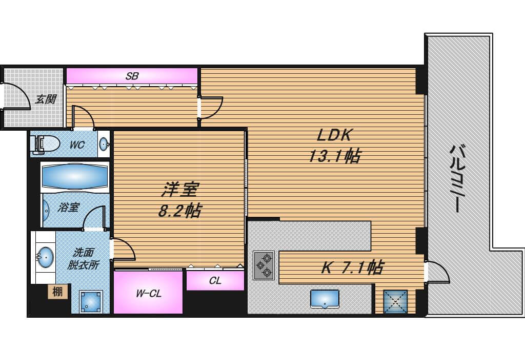 グランフロント大阪オーナーズタワー　1LDK　間取り