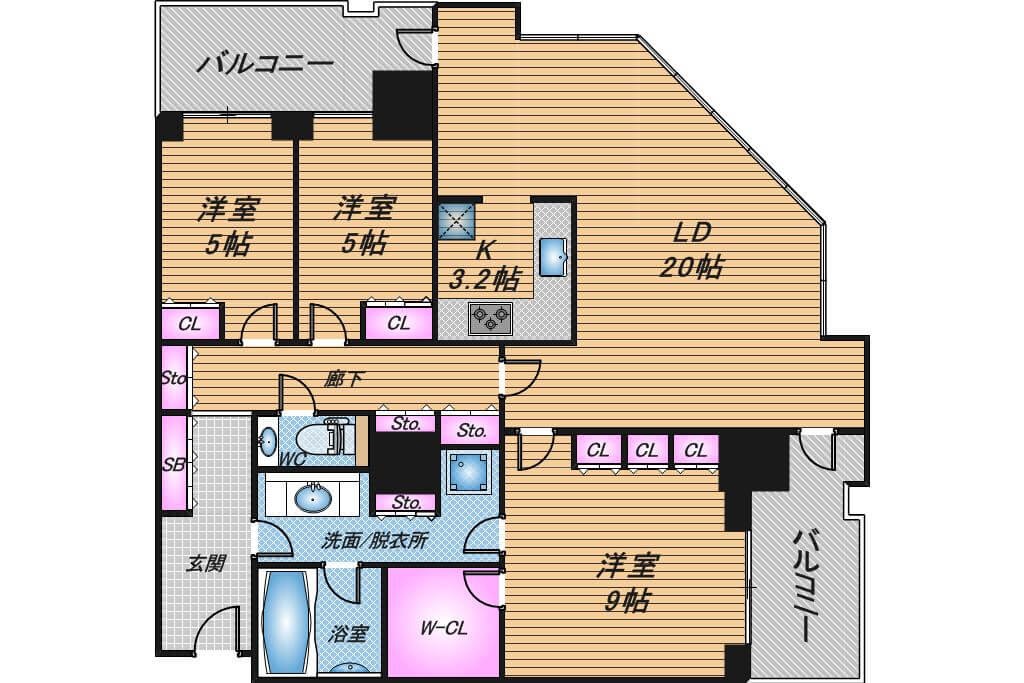 グランフロント大阪オーナーズタワー　3LDK　間取り