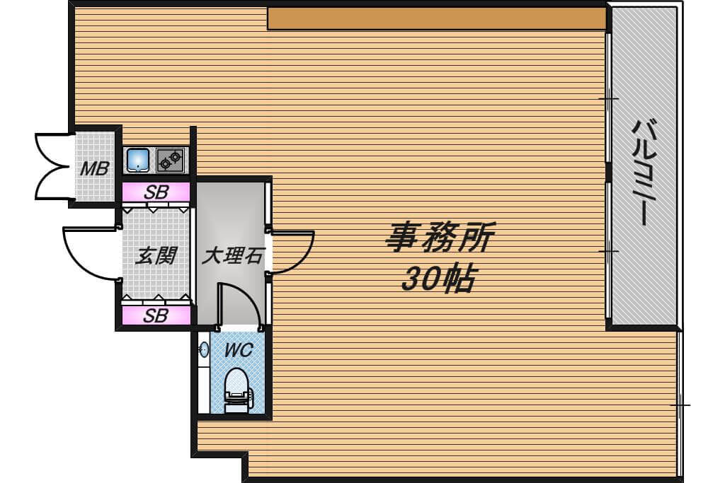 イトーピア西天満ソアーズタワー　1R　間取り